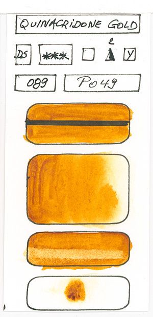 Orange Watercolor Paint swatches created with pigment PO49