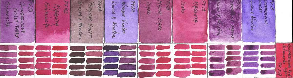 Mixing violets with PR207 Quinacridone Light Red