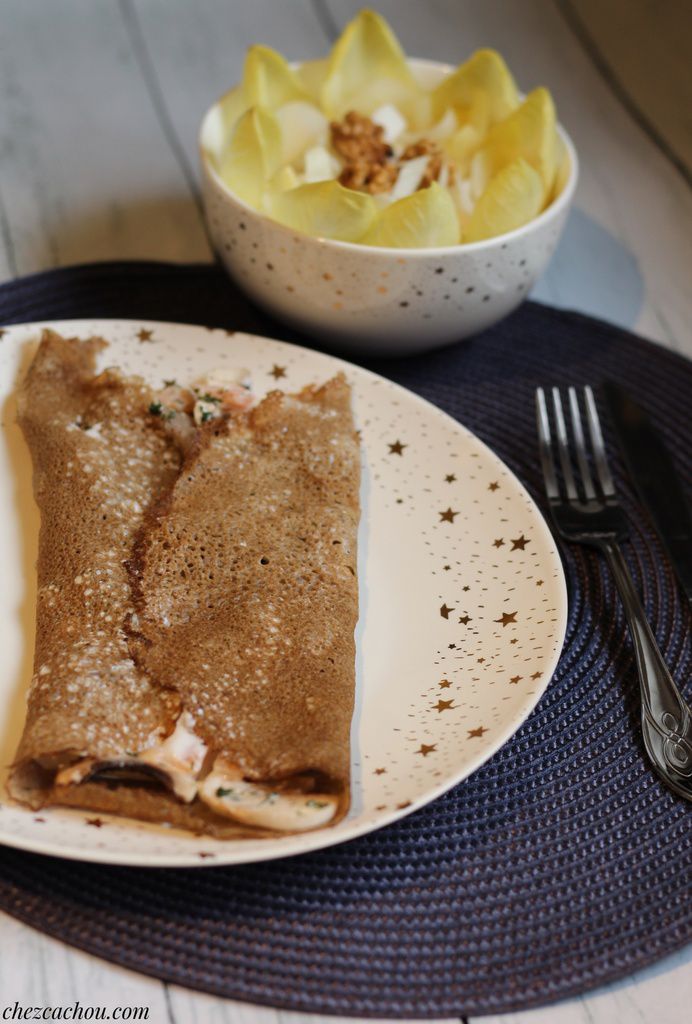 Galette au saumon fumé et champignons