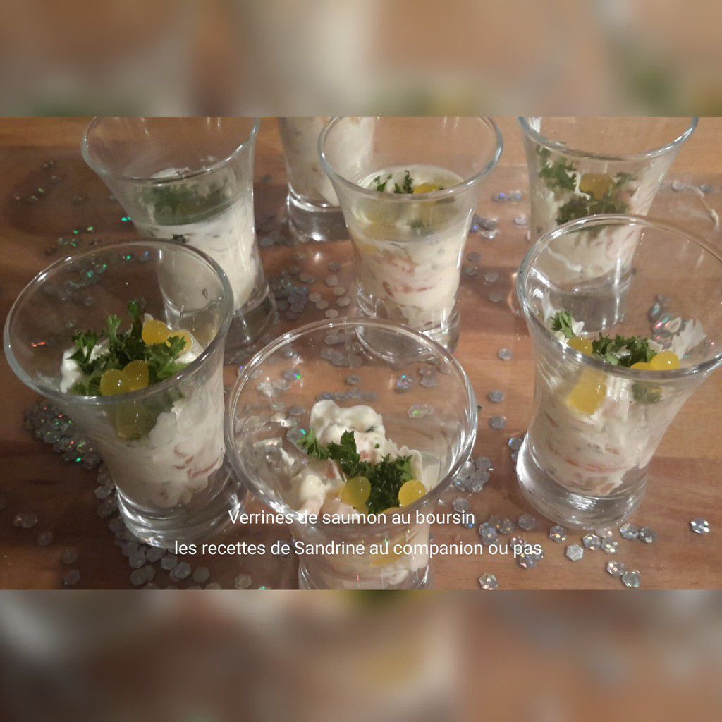 Verrine de saumon au boursin et perles de citron