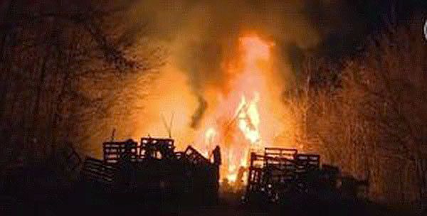 Barricade en feu à Bure