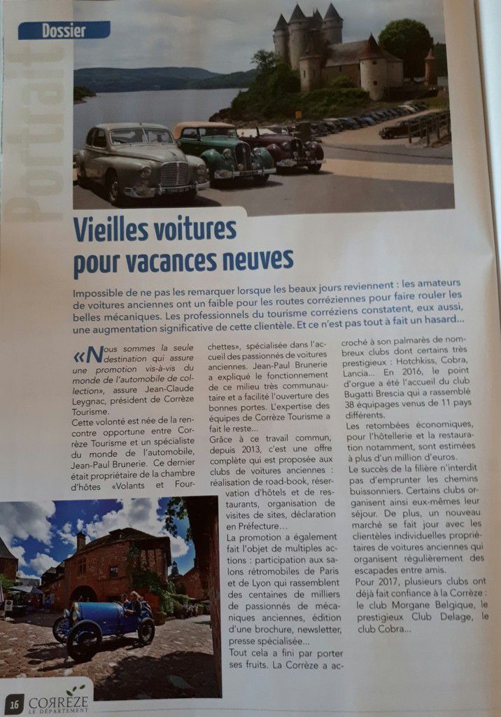 Jean-Paul BRUNERIE de l'"Ecurie Volants et Fourchette" à l'honneur dans le  Corrèze Magazine. - Vigeois Mon Bourg