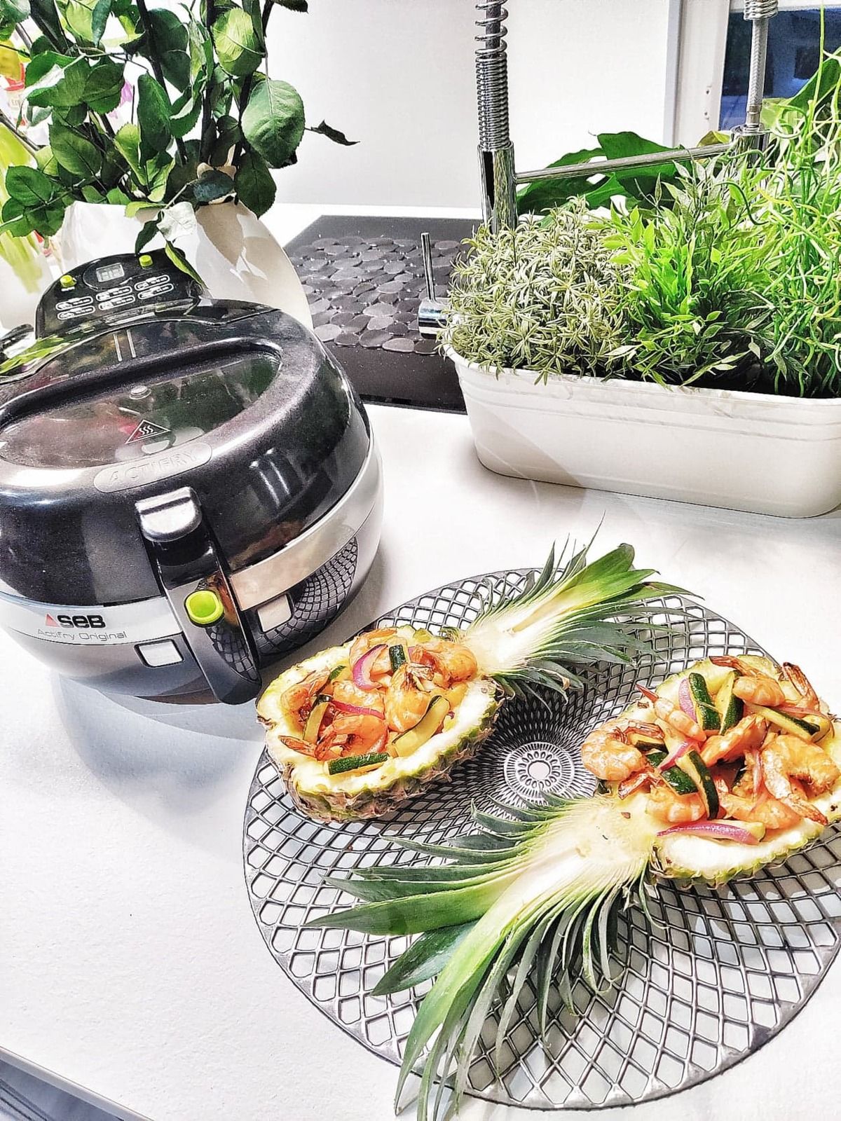 crevettes sautées à l'ananas recette