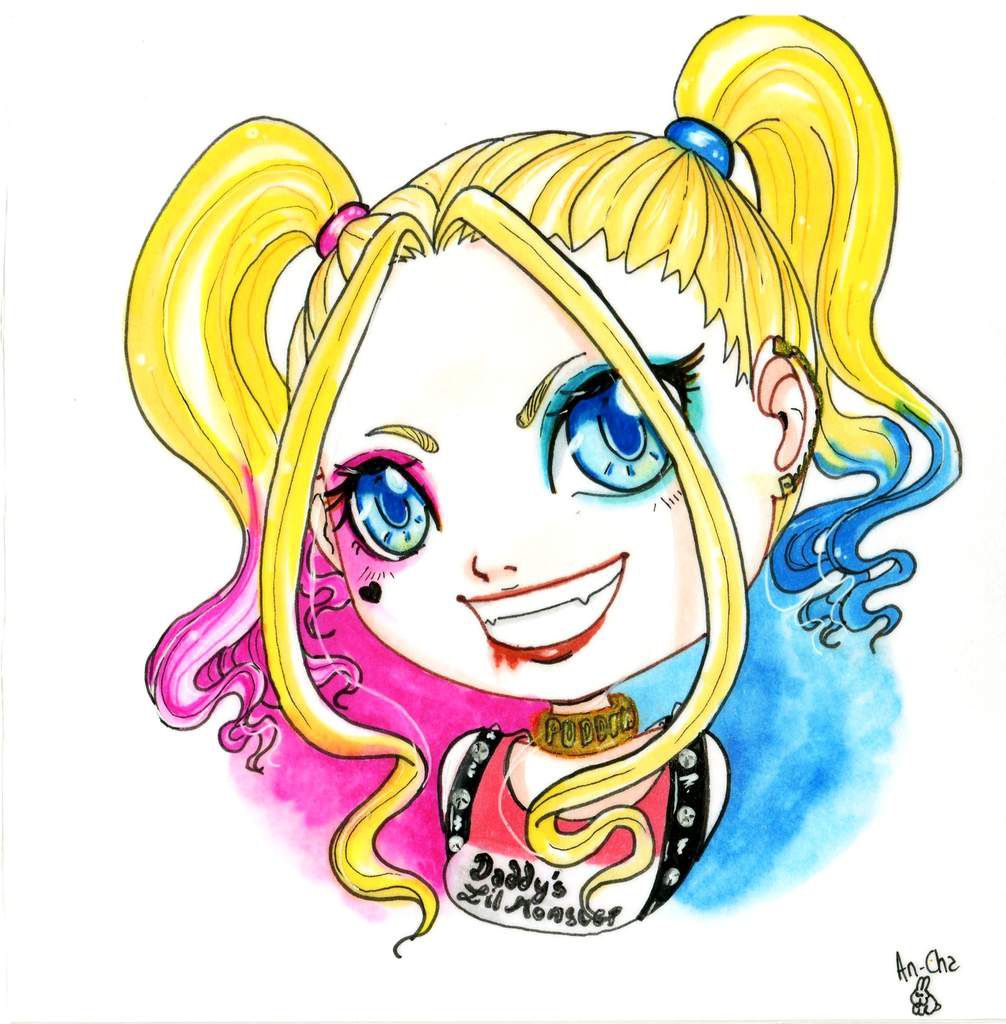 Harley Quinn en portrait chibi