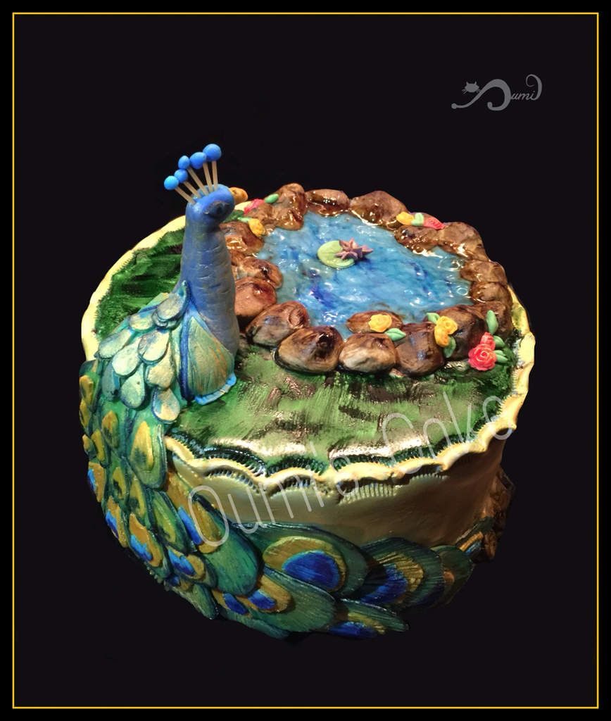 Gateau Paon Entierement Modele A La Main Oumi S Cake Sug Art Gateau Paon Entierement Modele A La Main Oumi S Cake Sug Art