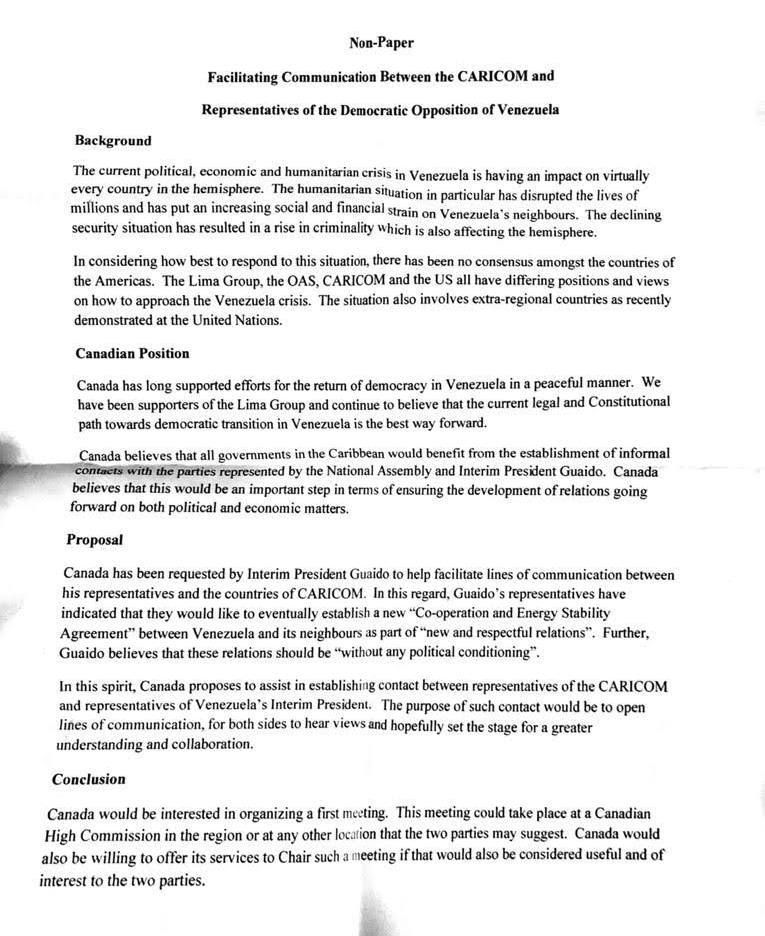 Venezuela : Le CARICOM rejette la proposition du Canada de saper Petrocaribe
