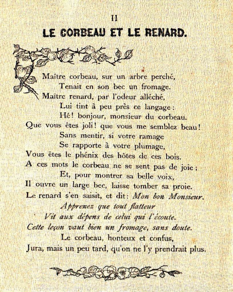 Le Corbeau et Renard par Jean de La Fontaine et Esope - saga6t