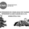 L'Union Locale CFDT FAVERGES THONES vous souhaite de bonnes fêtes de fin d'année