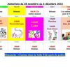Planning du 28 novembre au 2 décembre
