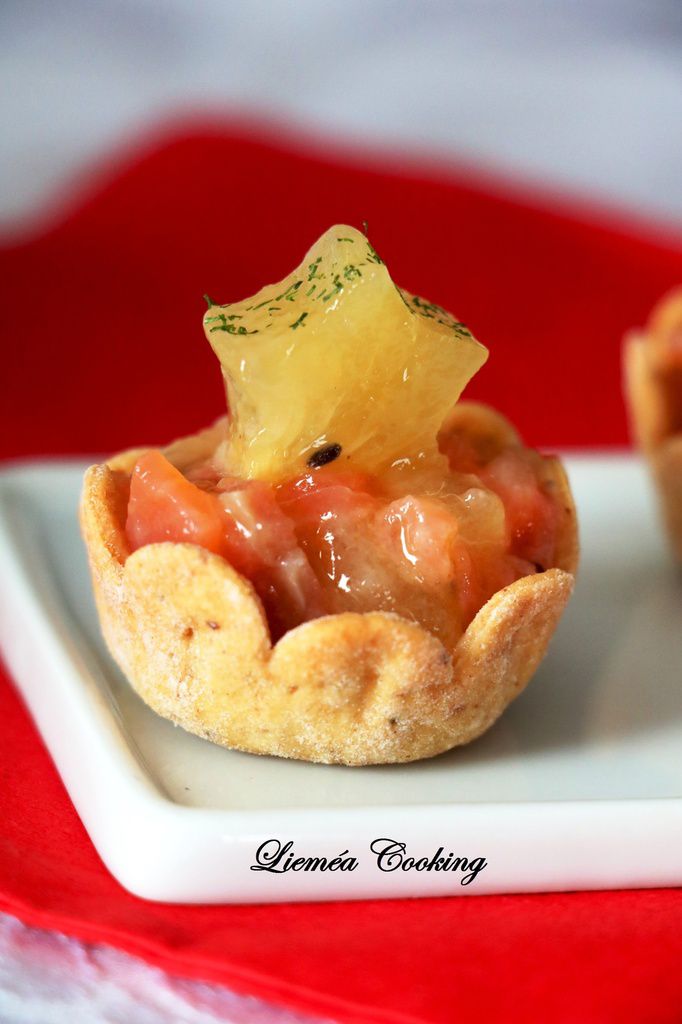 Cuillère apéritive comme un tartare de saumon - Lieméa Cooking