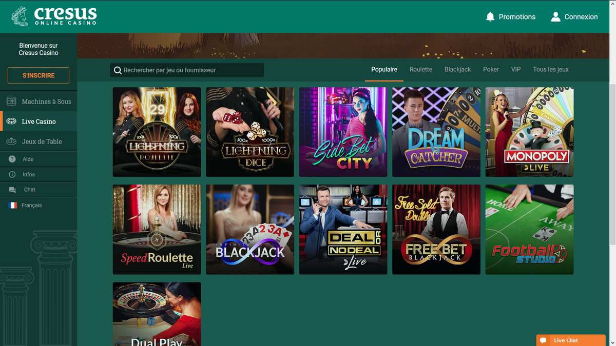 casino en ligne en direct Cresus Casino
