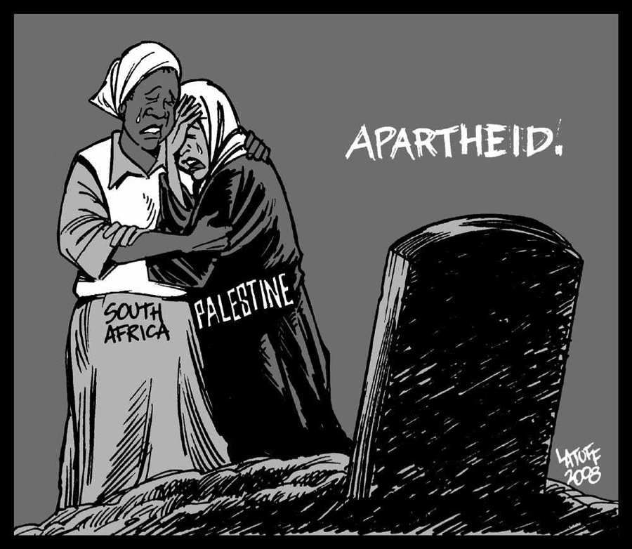 Caricature sur l'apartheid signé Latuff,dessinateur brésilien