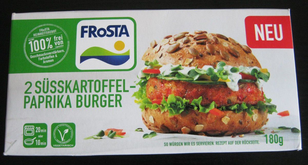 FRoSTA 2 Süßkartoffel-Paprika Burger (Süsskartoffel-Paprika Burger)