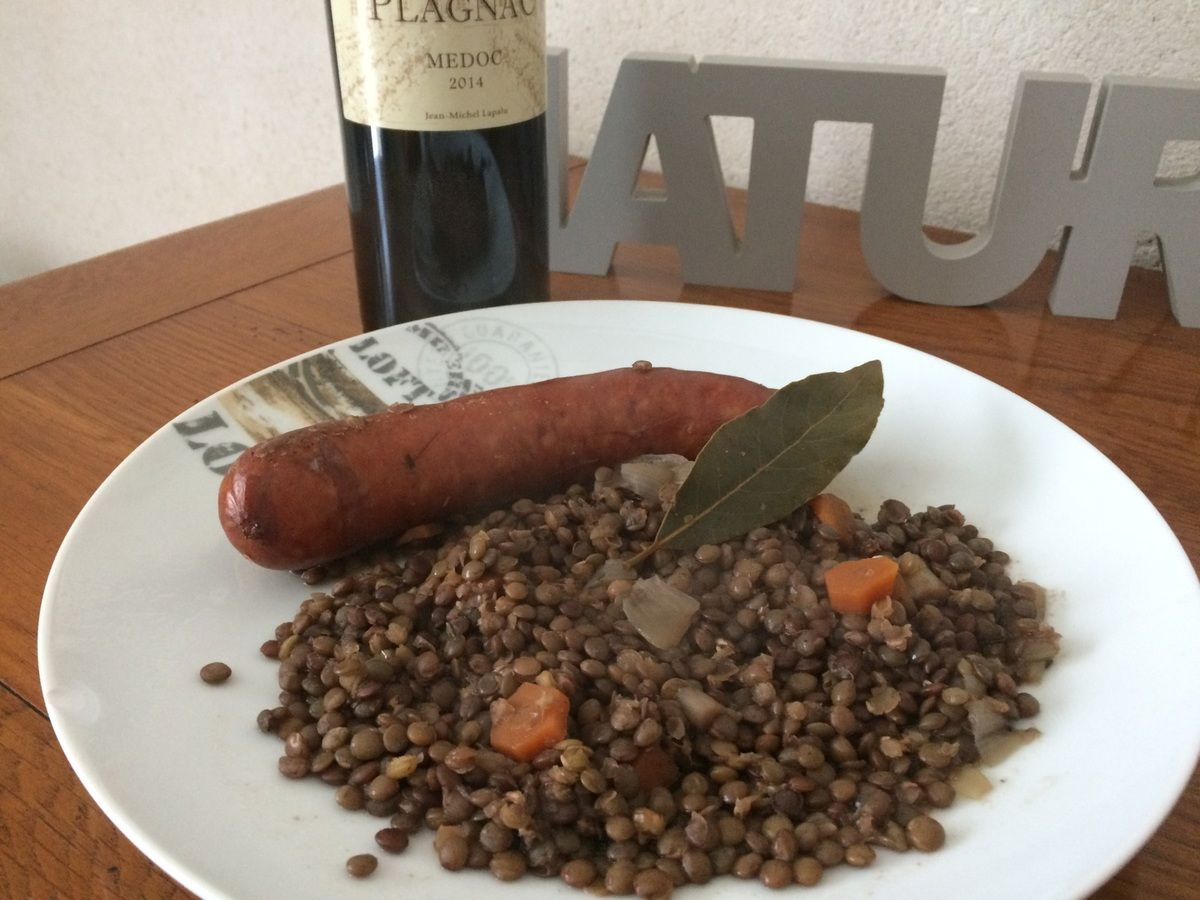Saucisses et lentilles - L M Cuisine