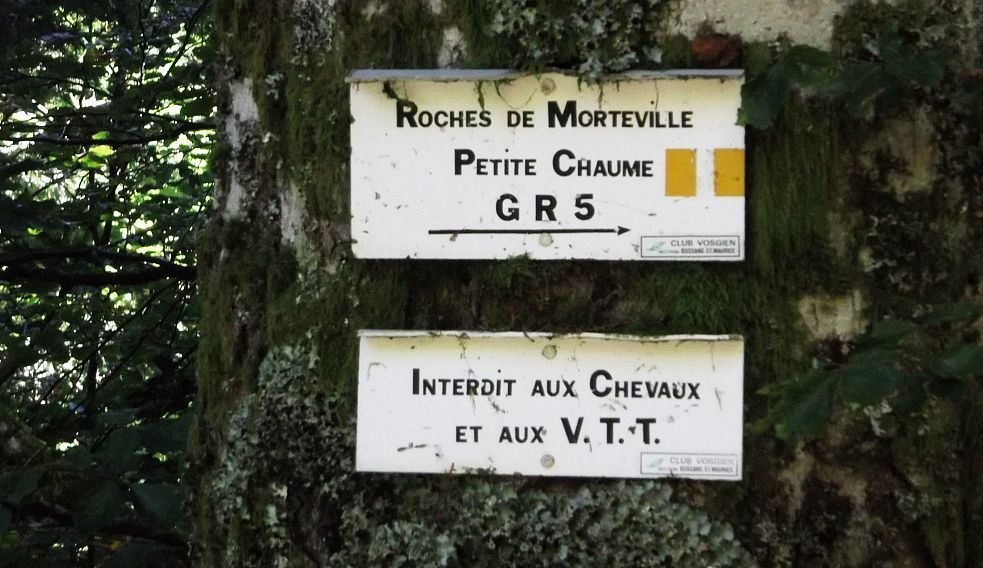 … et on démarre le sentier des Roches de Morteville.