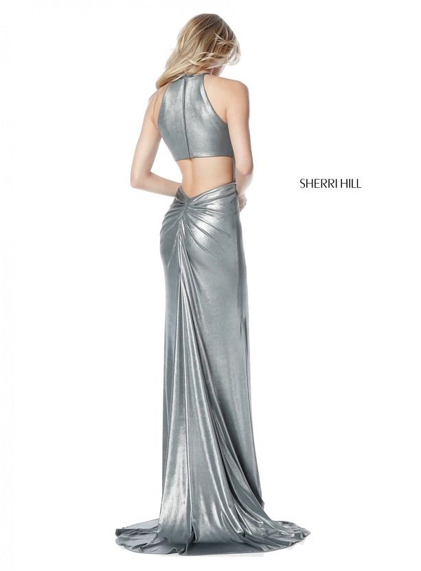 gunmetal evening gown