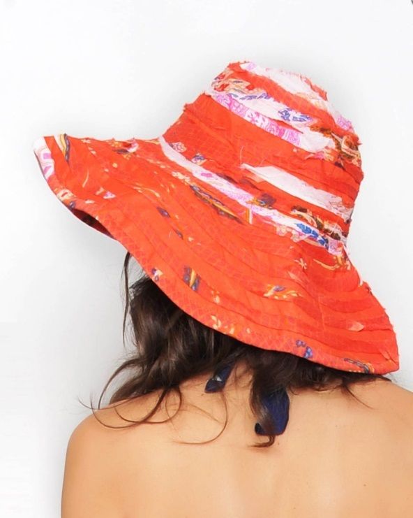 taille 56 cm, 57 cm; tour de tête chapeau soleil femme, rouge, fushia, larges bords, capeline, coton, doublure coton, frais et anti coup de soleil