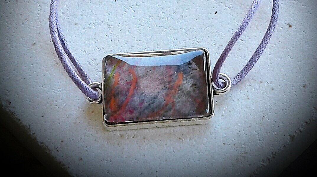 Bracelet contemporain,cabochon rectangulaire,aquarelle originale d isabelle krief,artiste peintre française,laiton argent coton verre,fait mains en france,boho bobo gothique,art deco art nouveau baroque,edouardien victorien ,tendance fashion,punk contemporain,cadeau fete anniversaire noel