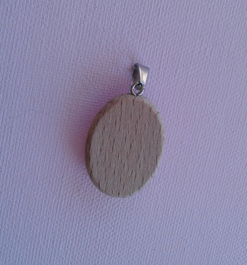 Peint, par artiste, pendentif, bois, naturel,oval,cabochon oval 18x25mm,blanc,rose,belière inox,argente,bohème,gothique,chic,bijou femme,homme,serie rose,lacik,bik046,art nouveau,fantastique