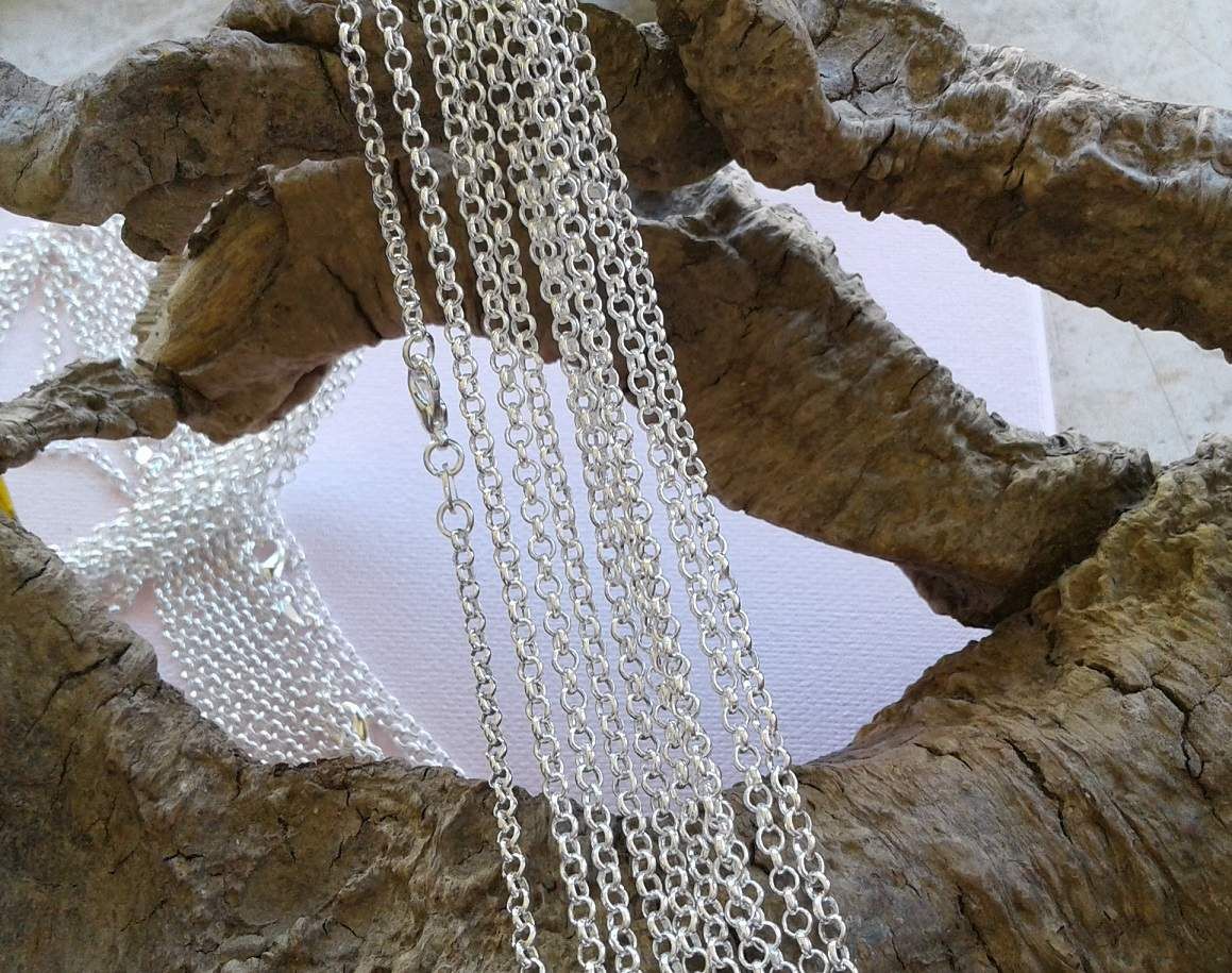 76 cm,30 pouces,chaîne maille jaseron argent 925,fermoir mousqueton,fourniture bricolage mercerie,diy bijou femme homme,gothique boho,pendentif collier,bohème contemporain mode,cadeau fete anniversaire