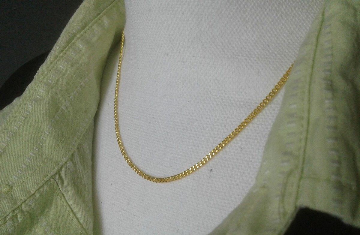 chaine maille gourmette 41cm,plaqué or poincon 18k,gold filled,16 pouces,fermoir mousqueton,bijou collier pendentif,femme homme,gothique boheme hippie,punk edouardien victorien,kawaii,cadeau fete ceremonie,anniversaire retraite noel,st valentin mariage,amour amitié