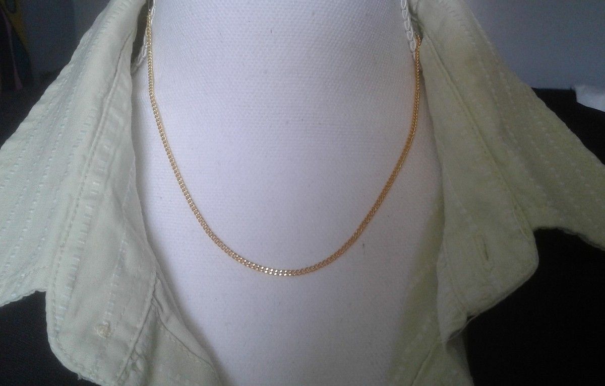 chaine maille gourmette 41cm,plaqué or poincon 18k,gold filled,16 pouces,fermoir mousqueton,bijou collier pendentif,femme homme,gothique boheme hippie,punk edouardien victorien,kawaii,cadeau fete ceremonie,anniversaire retraite noel,st valentin mariage,amour amitié