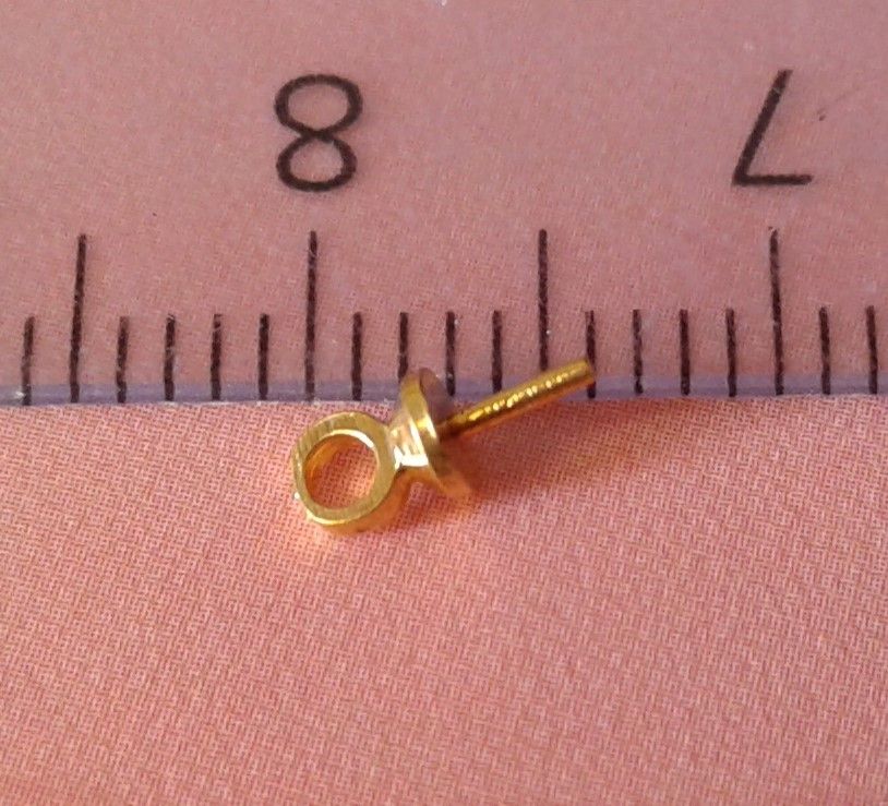 Bélière piton clou avec anneau plaqué or 18k,diy bijou pendentif breloque argile polymère ceramique pierre bois,fourniture bricolage mercerie deco,punk boho bobo gothique,baroque,art deco art nouveau tendance,atelier du fait mains