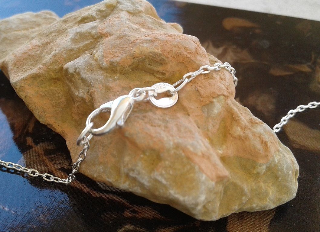 Chaîne argent sterling,poinçon 925,maille forçat,46cm,complète avec fermoir mousqueton,dia 1mm,chaîne fine legère,fourniture bricolage mercerie,bijou pendentif boheme boho,gothique hippie art deco,baroque rococo