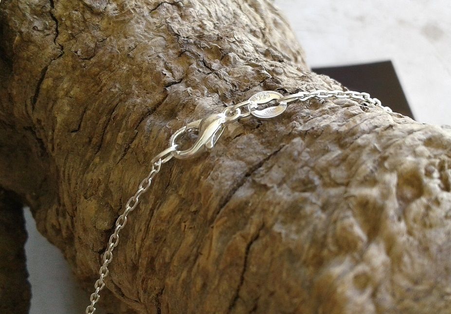 Chaîne argent sterling,poinçon 925,maille forçat,46cm,complète avec fermoir mousqueton,dia 1mm,chaîne fine legère,fourniture bricolage mercerie,bijou pendentif boheme boho,gothique hippie art deco,baroque rococo