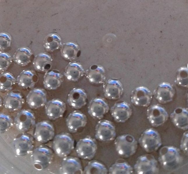 3mm,plaqué argent,20 perles rondes lisses,trou 1 mm,fourniture bricolage mercerie,diy bijou accessoire décoration,scrapbooking,gothique baroque punk,kawaii boheme victorien,edouardien art deco art nouveau,rococo,mariage ceremonie fete