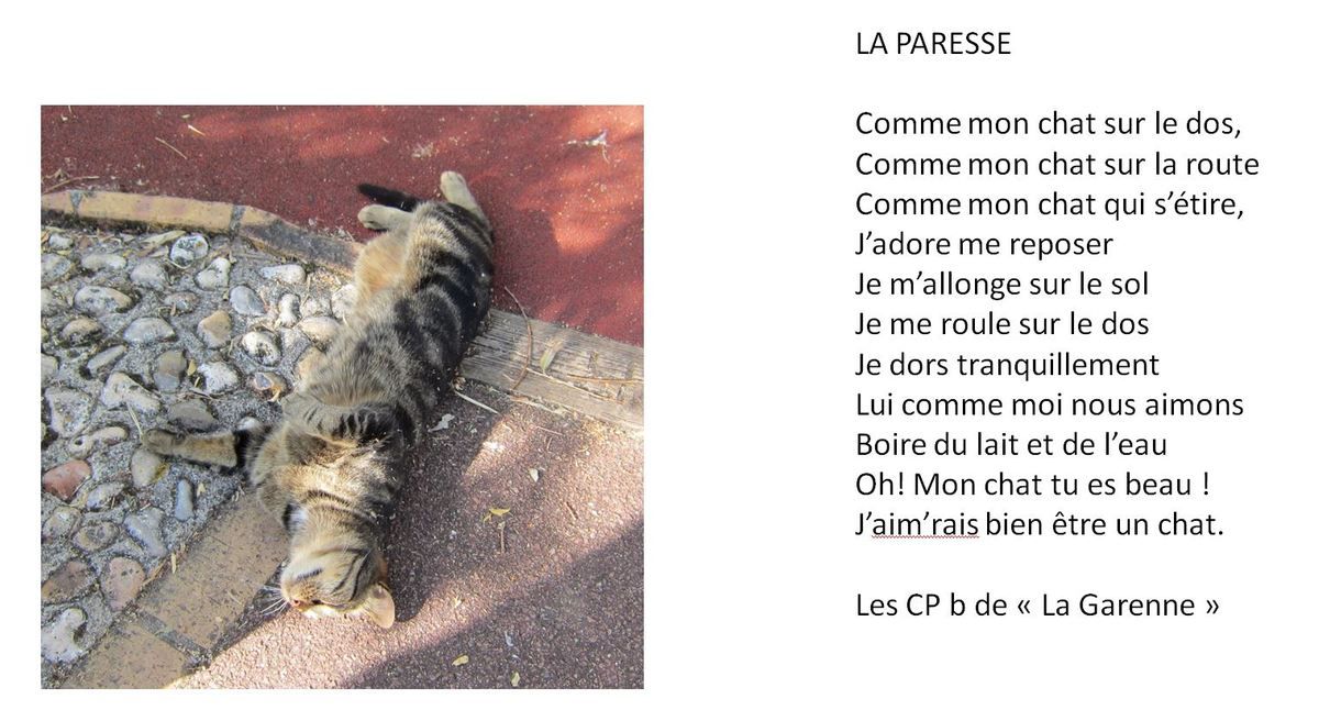 Poème des CP B de "La Garenne"