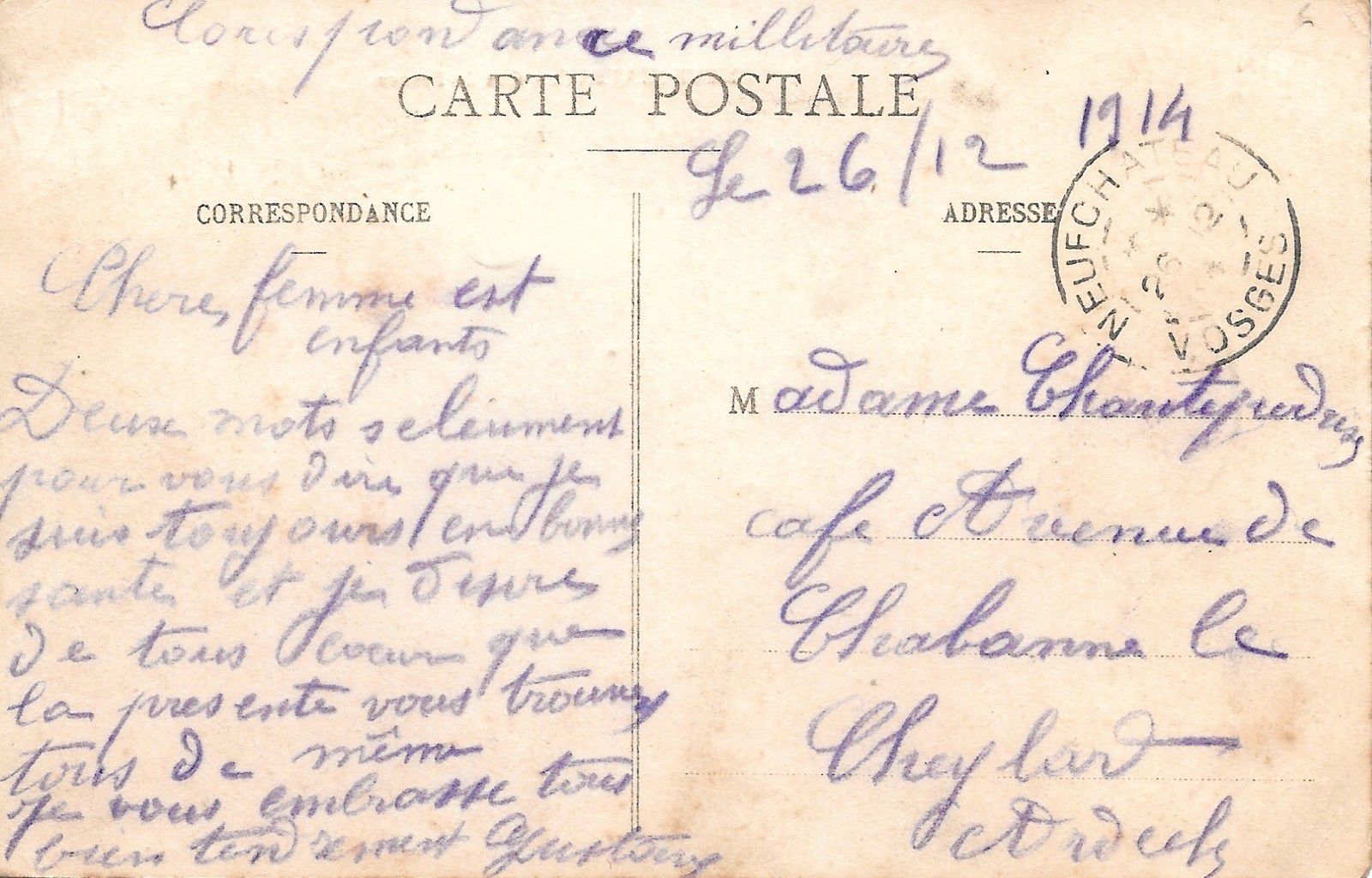 12 - RUE DE FRANCE - 26.12.1914