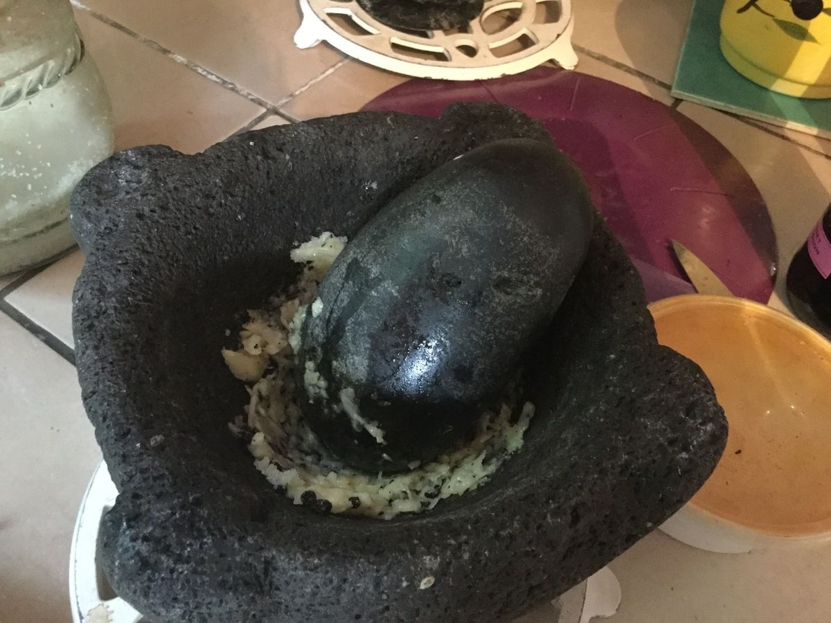 Le pilon est taillé généralement dans le basalte 