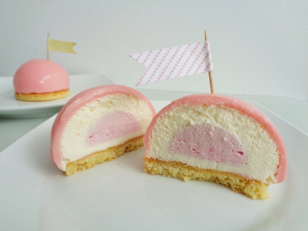 Domes Bavaroise A La Vanille Et Insert A La Framboise Envies De Patisseries