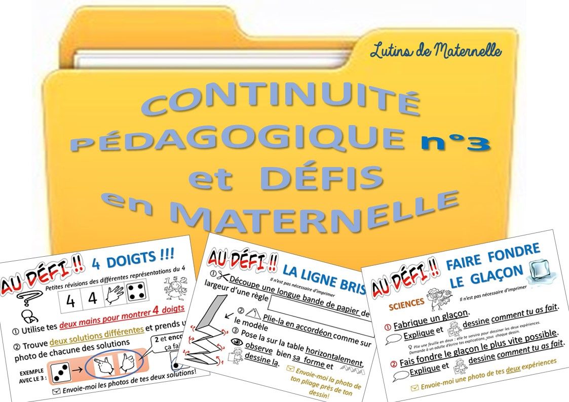 La continuité pédagogique 3, la suite - Lutins de maternelle