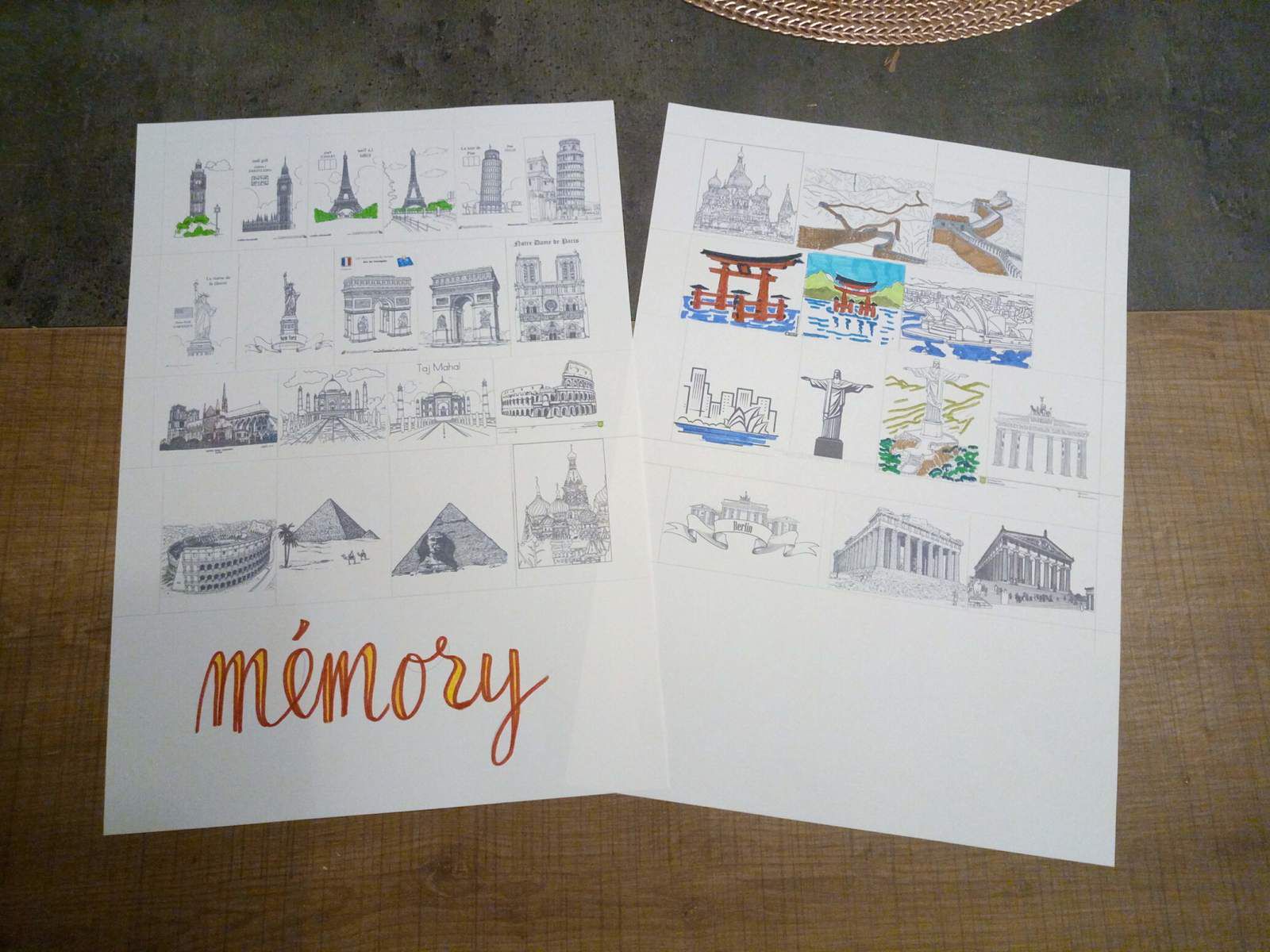 cartes mémory monuments du monde