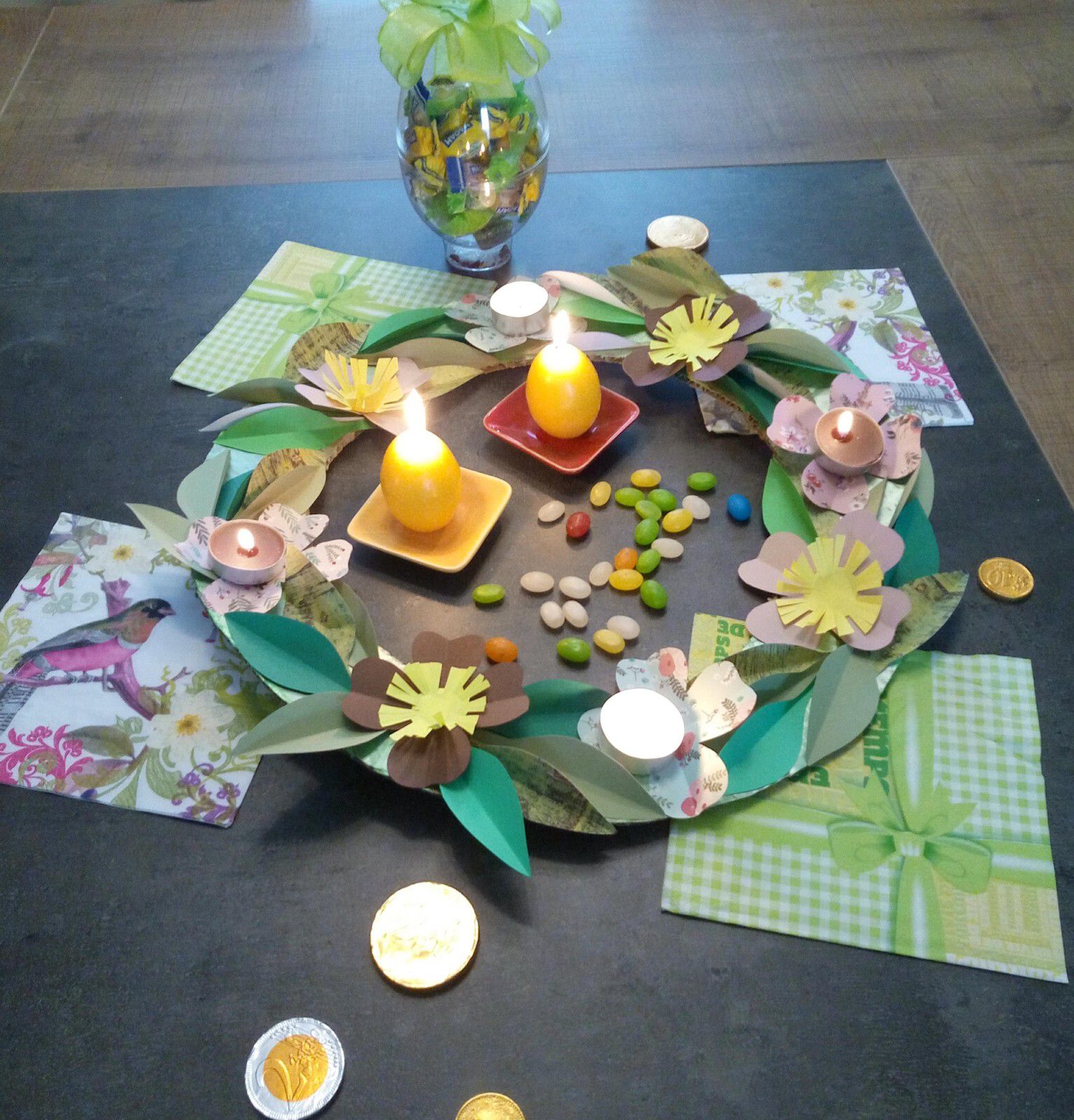 Bricolage Centre de table couronne de Pâques