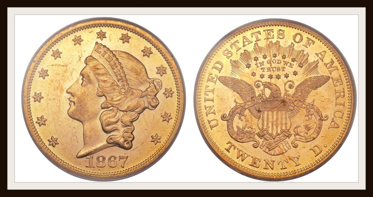 20 dollars . 1867 P (Philadelphie).  (cliquez sur l'image)