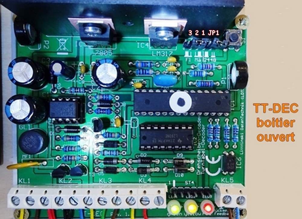 Notice décodeur TT-DEC de chez LDT (en français) pour les ponts tournants Fleischmann, Marklin et Roco