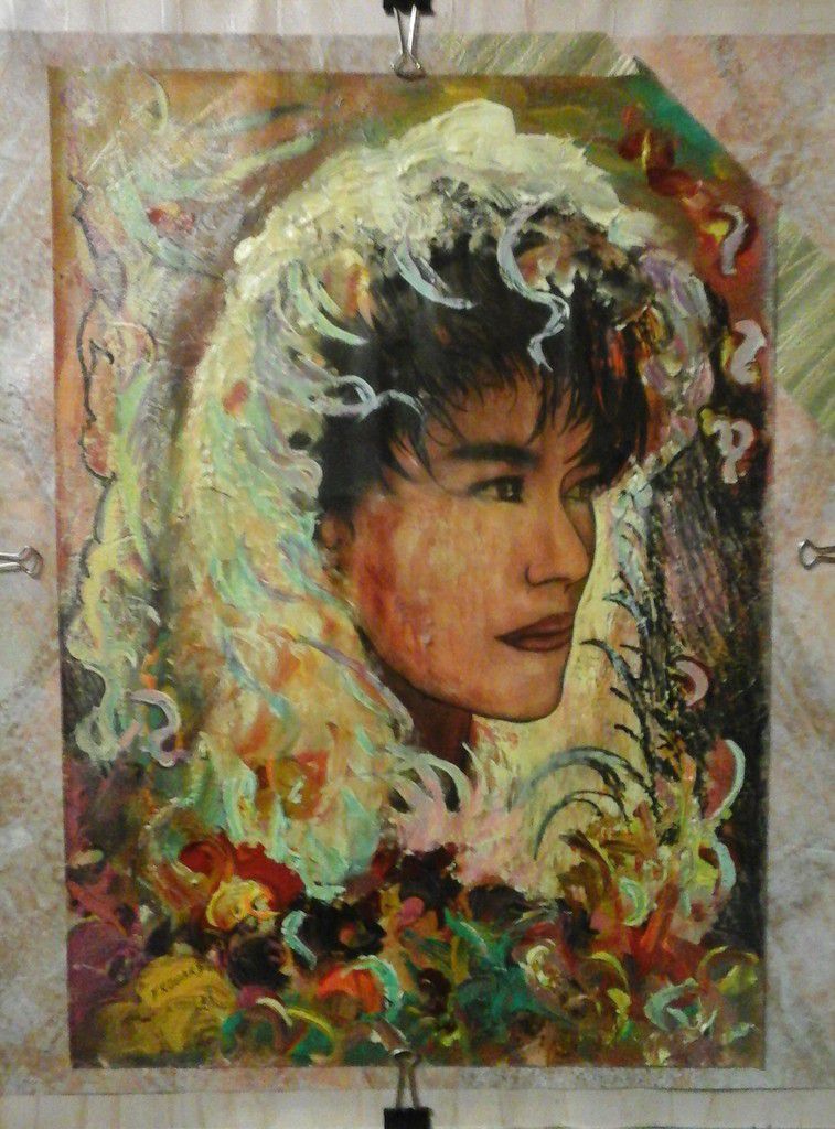 " Angel "  peinture acrylique sur papier  glacé 41 cm x 29 cm