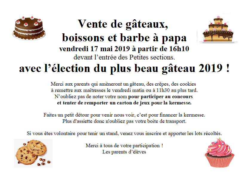 Vente De Gateaux Et Election Du Plus Beau Gateau 19 Ecole Maternelle Elsa Triolet De Mitry Mory