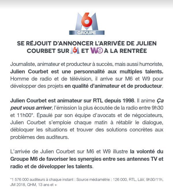 Julien Courbet rejoint le groupe M6 pour jouer les synergies TV et radio