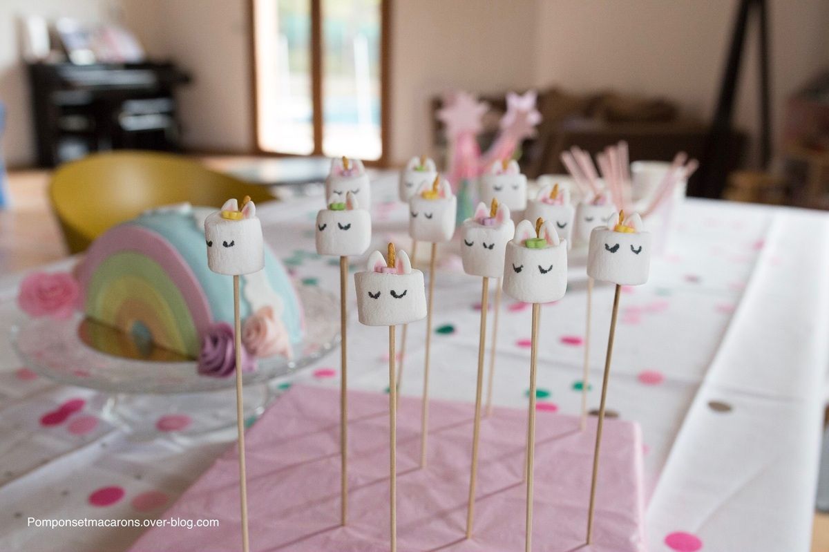Tetes De Licorne En Chamallows Pompons Et Macarons