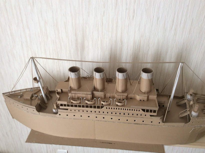 Voila titanic en carton fini - maquettes en carton