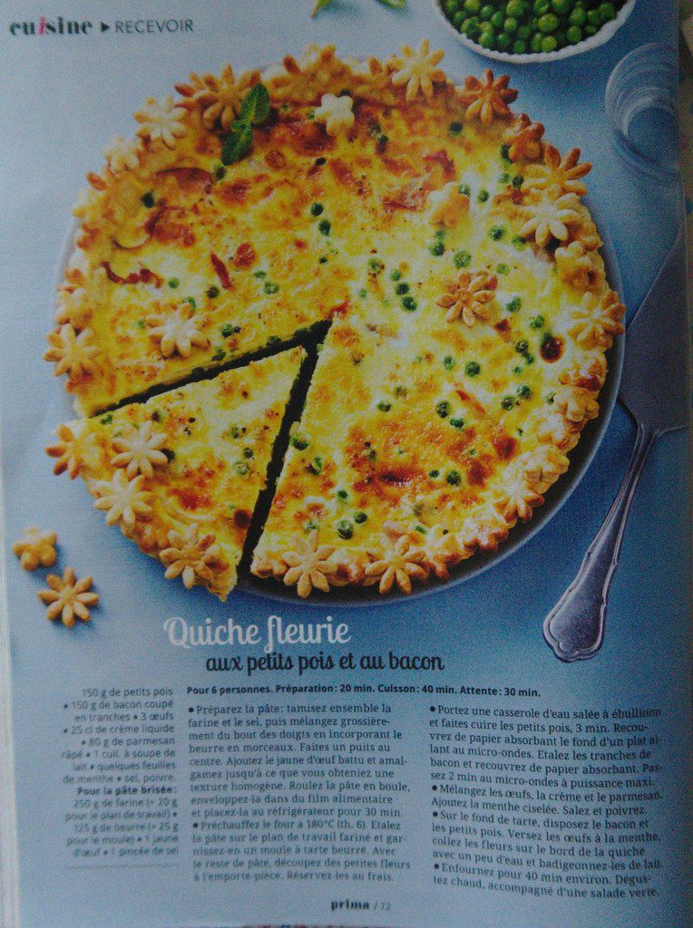 Quiche petits pois , prima, princesse et le petit pois