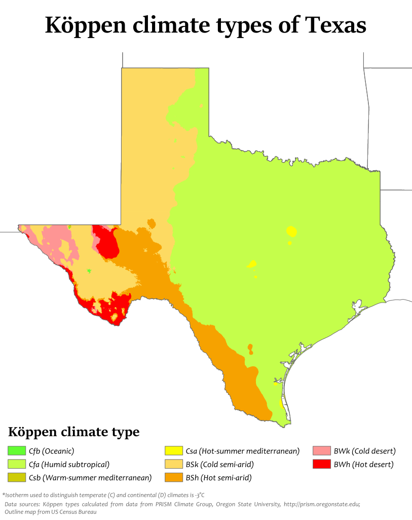 (Climats du Texas, image de Adam peterson, 09/08/2016, wikipedia)