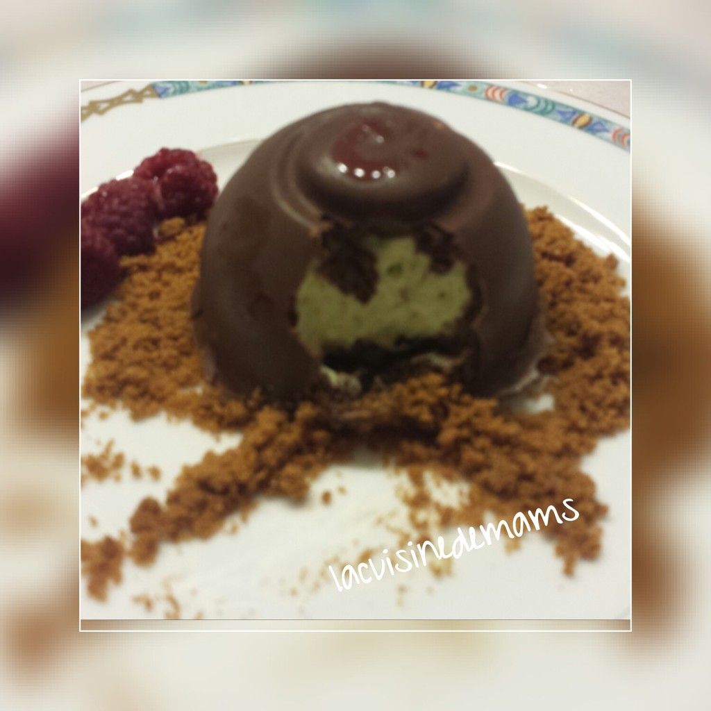 Demi Sphere Chocolat Cœur De Pistache Lacuisinedemams