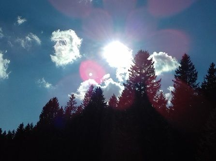 soleil sur les cimes