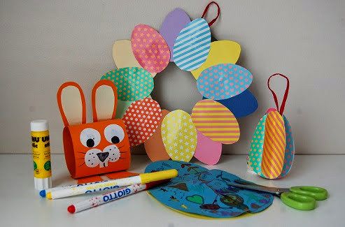 Couronne de Pâques lapin et œufs - Kits créatifs Pâques - 10 Doigts