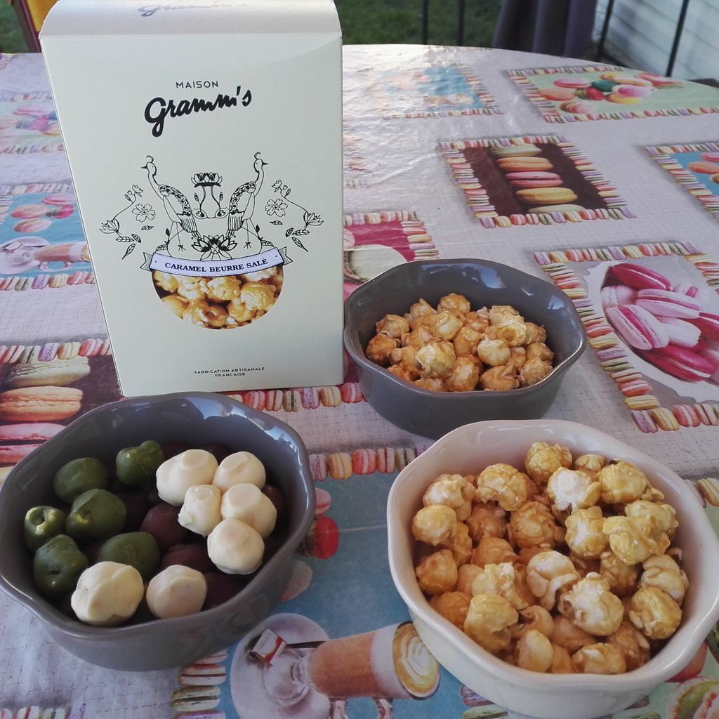 pop corn gramm's poire poivre thé matcha carmale beurre salé café